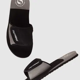 Solethreads Men Black & Grey Solid Sliders image 2
