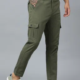 Code 61 Men Slim Fit Low-Rise Flat Front Cargos image 2