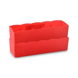 Kuber Industries Red Set of 2 Regular Multi-Utility Organisers image 3