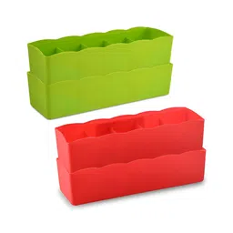 Kuber Industries Red & Green 4 Pieces Multi-Utility Organisers image 3