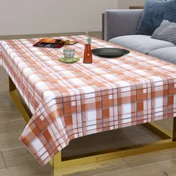 Dakshya Industries Brown & White Printed Rectangular 4-Seater Table Cover image 3