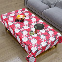 Dakshya Industries Red & White Floral Printed Rectangular 4-Seater Table Cover image 3