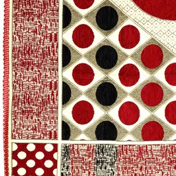 BELLA TRUE Red & Beige Woven-Design Rectangular Table Cover image 3