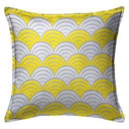 HOUZZCODE Yellow & White Set of 2 Geometric Square Cushion Covers image 4