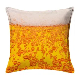 HOUZZCODE Orange & Yellow Set of 2 Typography Square Cushion Covers image 3