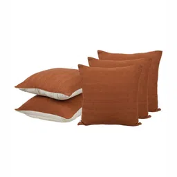 CDI Brown & White Set of 5 Square Cushion Covers image 4