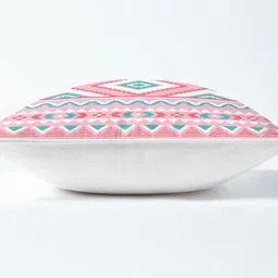 Aura Pink & White 5 Pcs Geometric Square Cushion Covers image 5