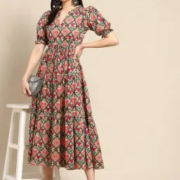 Women Floral Print Pure Cotton Anarkali Kurta-image-44