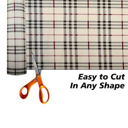 Kuber Industries Cream-Coloured 2 Pieces Check-Design Shelf Liner image 4
