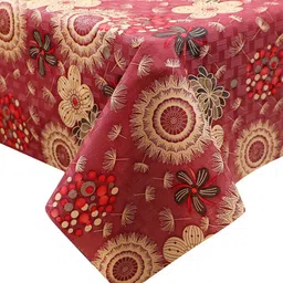 Dakshya Industries Maroon-Coloured & Beige Printed Rectangular 4-Seater Table Cover image 4