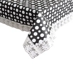 Dakshya Industries Black & White Printed Rectangular Table Covers image 4