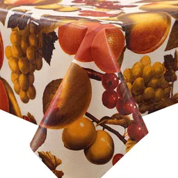 Dakshya Industries White & Brown Printed Rectangular 4-Seater Table Cover image 4