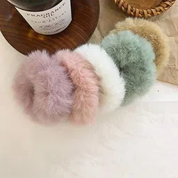 DN Creation Assorted Set of 6 Faux Fur Ponytail Holders image 4