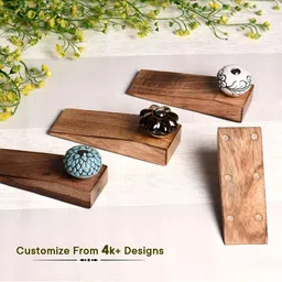 Indianshelf Brown & White Check Pattern Door Stopper image 5
