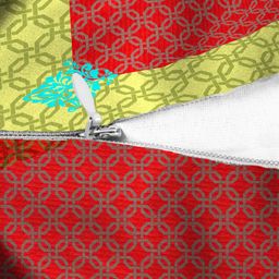 HOUZZCODE Red & Green Set of 2 Ethnic Motifs Square Cushion Covers image 4