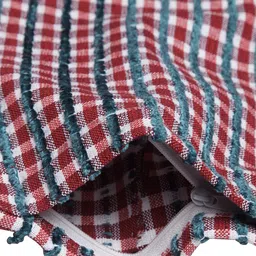 KLOTTHE Red & White Set of 5 Checked Square Cushion Covers image 5