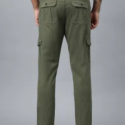 Code 61 Men Slim Fit Low-Rise Flat Front Cargos image 4