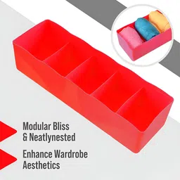 Kuber Industries Red 4 Pieces Regular Multi-Utility Organisers image 4