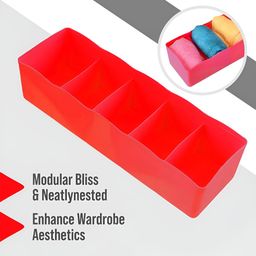 Kuber Industries Red 6 Pieces Regular Multi-Utility Organisers image 5