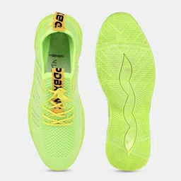RapidBox Men Fluorescent Green Woven Design Sneakers image 4