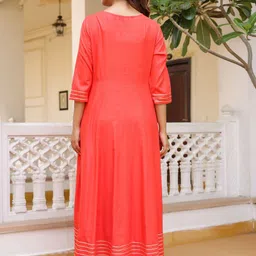 Anouk Floral Yoke Design Thread Work Kurta with Trousers & Dupatta image 5