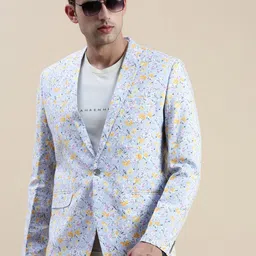 SHOWOFF Floral-Printed Single Breasted Casual Blazers-image-56