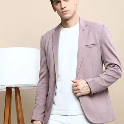 SHOWOFF Notched Lapel Slim-Fit Single Breasted Blazer-image-79