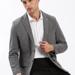 SHOWOFF Notched Lapel Collar Slim-Fit Single Breasted Blazer-picture-53