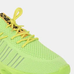 RapidBox Men Fluorescent Green Woven Design Sneakers image 3