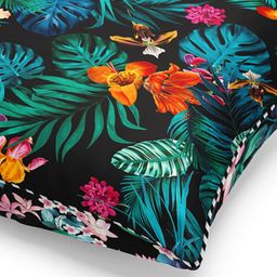 BIANCA Black & Multi Color Set Of 2 Floral Printed Square Cushion Covers image 5