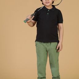 TALES & STORIES Boys Regular Fit Mid-Rise Cotton Easy Wash Joggers Trousers-image-78