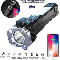 cilesis 8-in-1 LED Flashlight with Safety Hammer - Ultra Bright, Rechargeable Torch image 4
