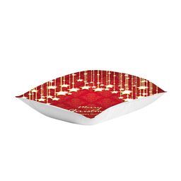 AEROHAVEN Set Of 5 Red & White Printed Christmas Square Cushion Covers image 2