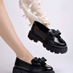 Shoetopia Women Bows Detail Slip-On Tassel Loafers-image-90