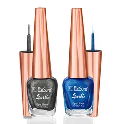 ForSure Set of 2 Sparkle Absolute Shine Liquid Glitter Eyeliners 7 ml Each - Shade 02 & 07-18