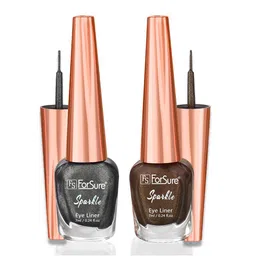 ForSure Set of 2 Sparkle Absolute Shine Liquid Glitter Eyeliners 7 ml Each - Shade 02 & 06-20