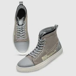 Solethreads Men  Textured Memory Foam Contrast Sole  High-Top Canvas Lace-Up Sneakers image 4