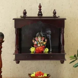 india home wood Brown Sheesham Wood Wall Mounted Mandir Without Door-picture-10