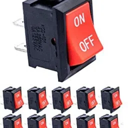 10 pcs Red SPST AC 6A-10A 125V-250V ROCKER SWITCH Electronic Components Electronic Hobby Kit-11