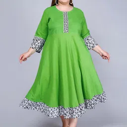 Jevi Prints Round Neck Pure Cotton Anarkali Kurta-40