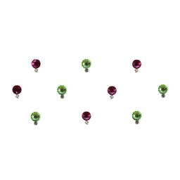 Comet Busters Green & Purple Set Of 10 Stone Studded Bindis image 1