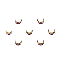 Comet Busters Maroon Set Of 7 Embellished Bindis image 1