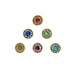 Comet Busters Multicoloured Embellished Bindi - 6 Pcs image 1