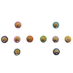 Comet Busters Multicoloured Set of 10 Stone Studded Bindis image 2