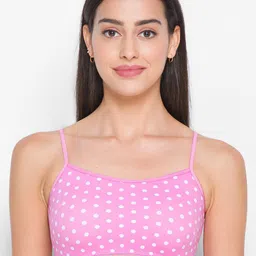 Candyskin Women Pink & White Polka Dots Printed Full Coverage Bra CSTIN02-15