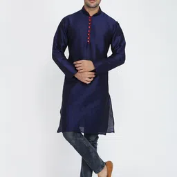 ROYAL KURTA Men Blue Kurta-image-28