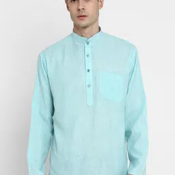 ROYAL KURTA Men Blue Thread Work Summer Sheers Kurta-picture-40