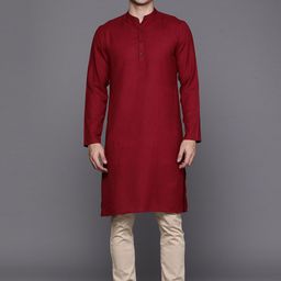 Indo Era Band Collar Regular Straight Kurta-image-58