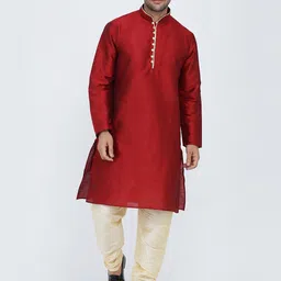 ROYAL KURTA Mandarin Collar Long Sleeves Kurta-image-91