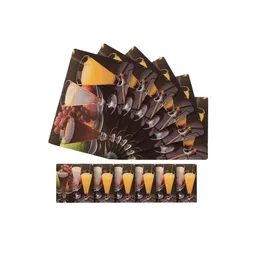 Kuber Industries Set of 6 Brown Printed Table Placemats & Coasters Set image 4